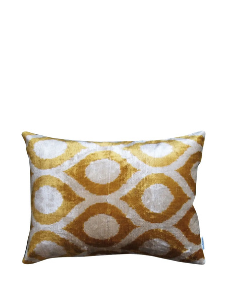  Les-ottomans Geometric-pattern Silk Cushion (40cm X 50cm) - Neutrals 