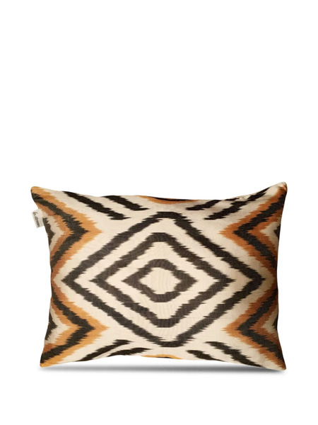  Les-ottomans Ikat Geometric Patterned Cushion - Brown 
