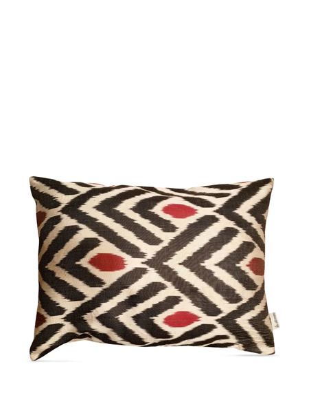  Les-ottomans Ikat-print Silk Cushion (50cm X 40cm) - Neutrals 