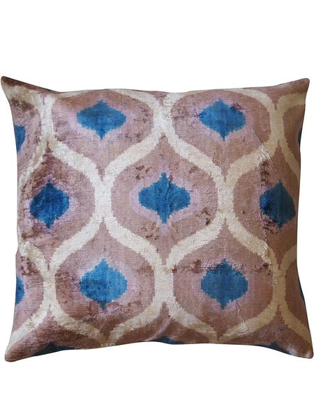  Les-ottomans Jacquard Silk Velvet-blend Cushion - Neutrals 