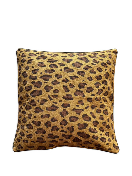  Les-ottomans Leopard-pattern Cushion - Yellow 