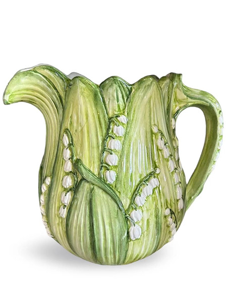  Les-ottomans Lily Of The Valley Ceramic Jug (22cm) - Green 