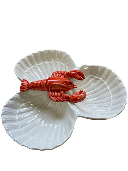 Les-ottomans Lobster Three-shell Starter Plate (27cm) - White 
