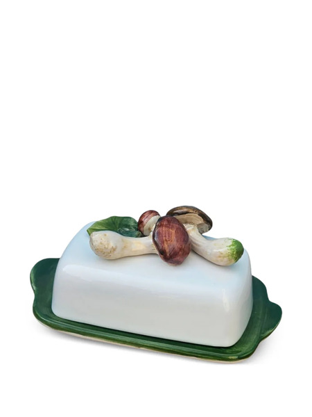  Les-ottomans Mushroom Ceramic Butter Dish - White 