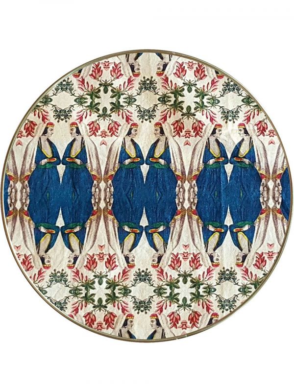  Les-ottomans Patch Nyc Circular Tray - Blue 