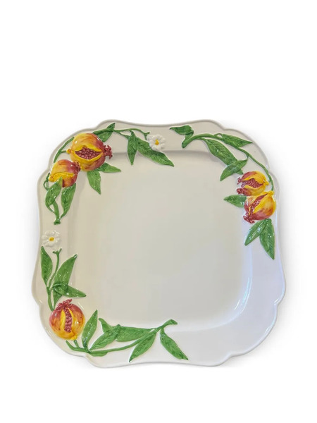  Les-ottomans Pomegranate Embossed Plate (35cm X 35cm) - White 