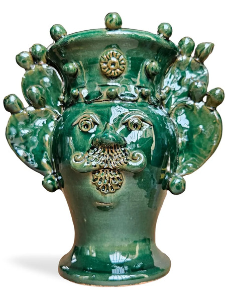  Les-ottomans Sicilian Ceramic Vase (23cm) - Green 