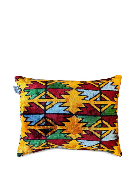  Les-ottomans Velvet Patterned Cushion (50cm X 40cm) - Yellow 