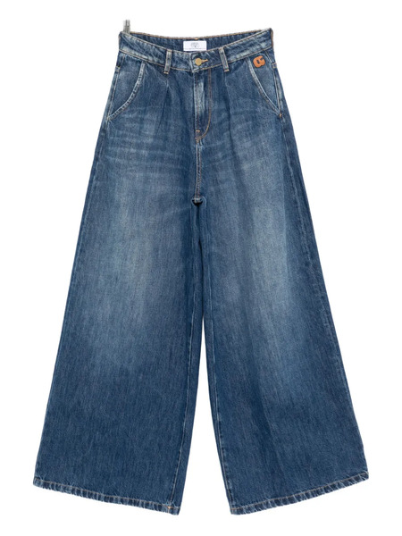  Les Temps Des Cerises Buttoned Wide-leg Jeans - Blue 