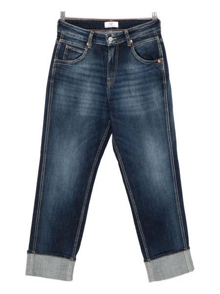  Les Temps Des Cerises Cuffed Denim Cropped Jeans - Blue 