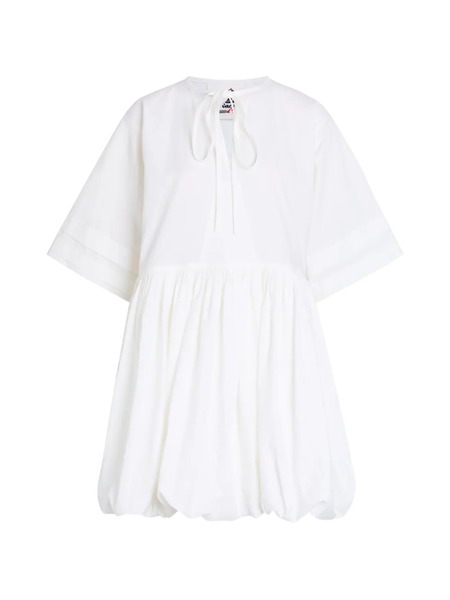  Les Vacances D'irina Tie-neck Short-sleeves Mini Dress - White 
