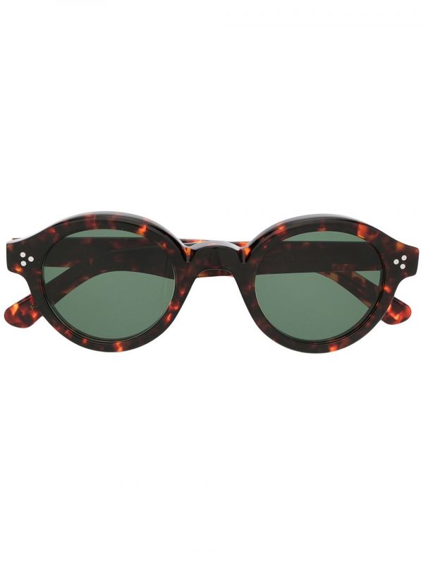  Lesca Corbs Round-frame Sunglasses - Brown 
