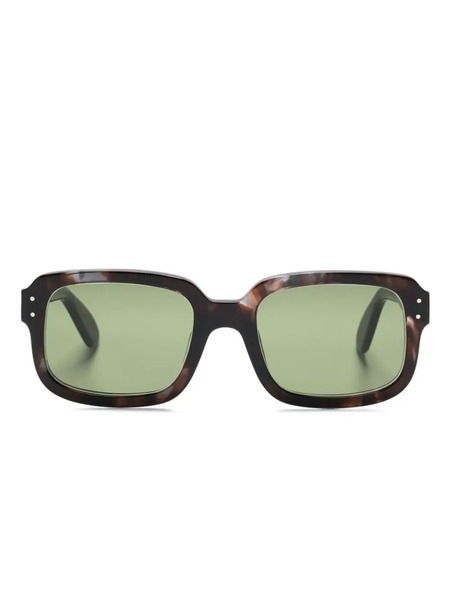  Lesca Dude Rectangle-frame Sunglasses - Brown 