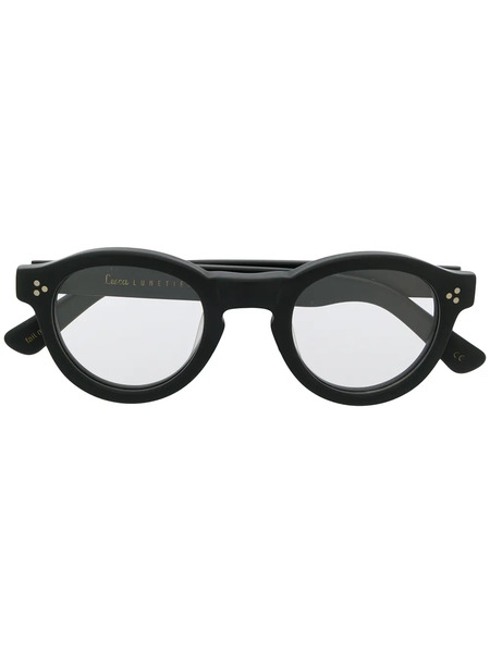  Lesca Gaston Round Frame Glasses - Black 
