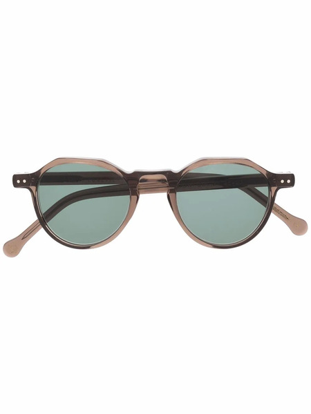  Lesca Icon 36 Round-frame Sunglasses - Brown 