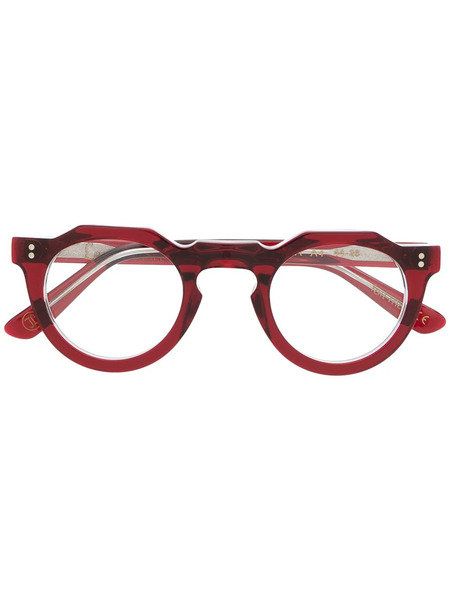  Lesca Pica A4 Round Frame Glasses - Red 