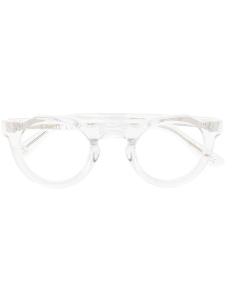  Lesca Pica Tortoise Round-frame Glasses - White 