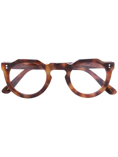  Lesca Round Tortoiseshell Glasses - Brown 