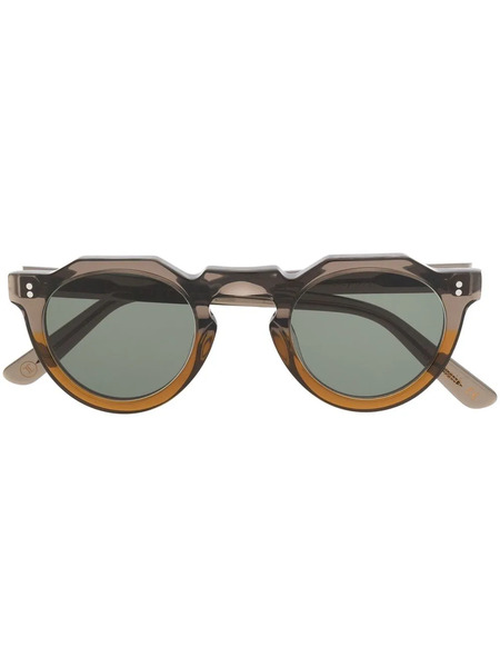  Lesca Tinted Round-frame Sunglasses - Brown 