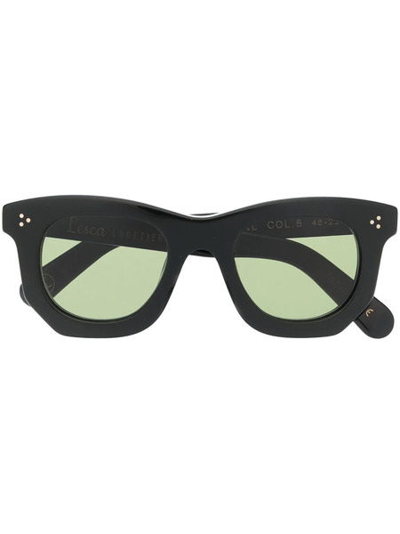  Lesca Tinted Thick-frame Sunglasses - Black 