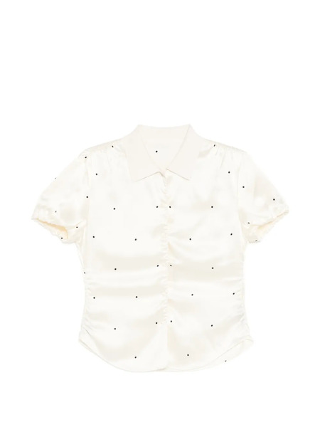  Less Polka Dot Silk Blouse - White 