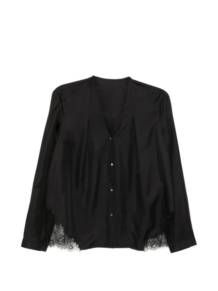  Less Silk V-neck Shirt - Black 