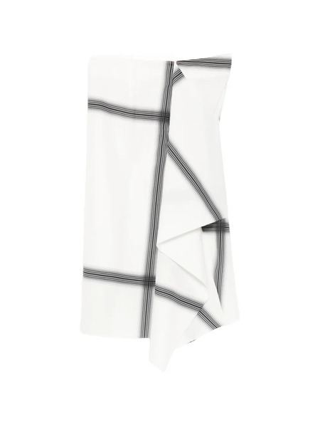  Less Striped Asymmetric Skirt - White 