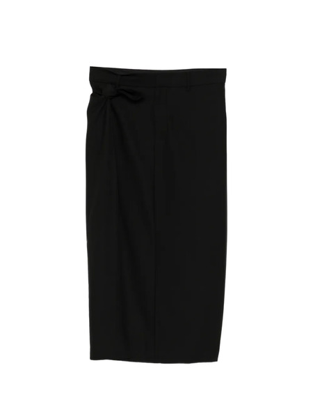  Less Wool Midi Skirt - Black 