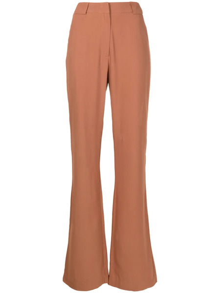  Lethicia Bronstein Ava Flared Crepe Trousers - Brown 