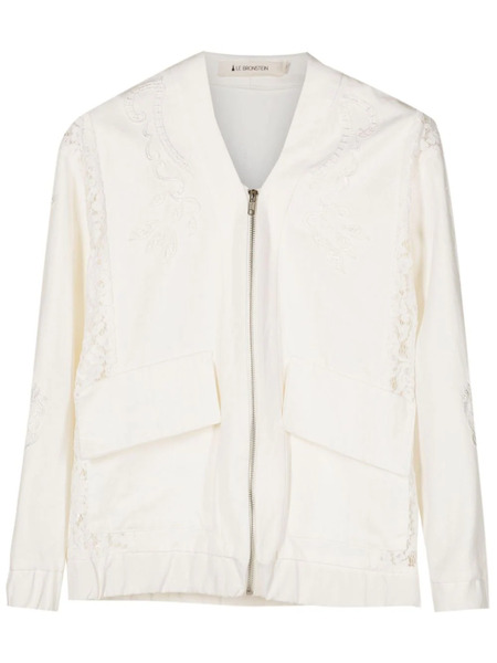  Lethicia Bronstein Benedita Lace-appliqué Jacket - White 