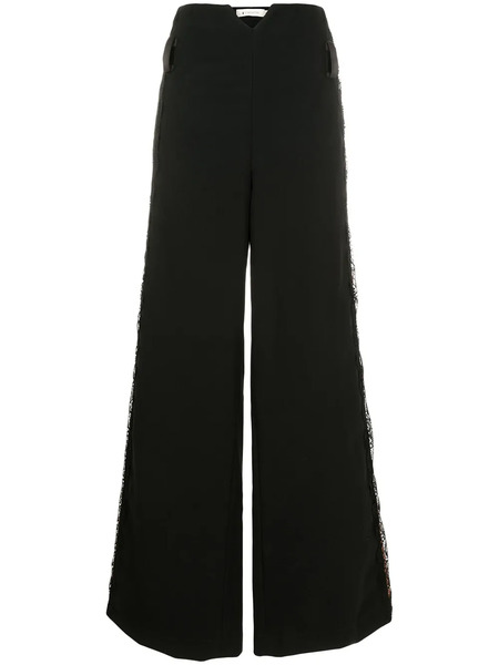  Lethicia Bronstein Kelly Lace-panel Palazzo Trousers - Black 