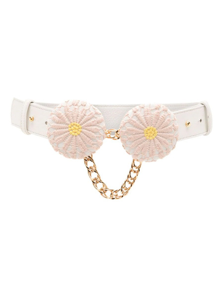  Lethicia Bronstein Margarita Flowel-appliqué Belt - White 