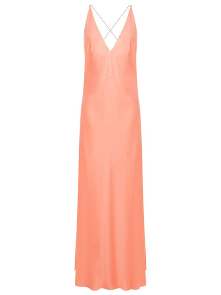  Lethicia Bronstein Satin-finish Open-back Gown - Orange 