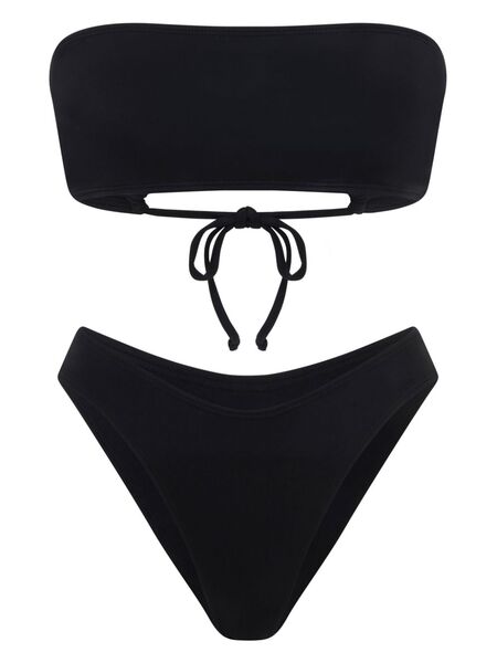  Let's Swim Bandeau Bikini Top - Black 