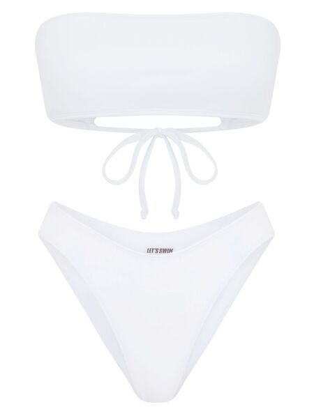  Let's Swim Bandeau Bikini Top - White 