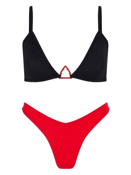  Let's Swim High-rise Brazilian-style Bikini Bottoms - Red 