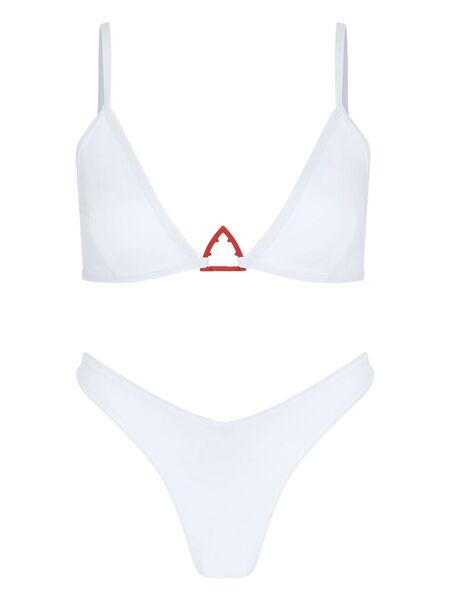  Let's Swim High-rise Brazilian-style Bikini Bottoms - White 