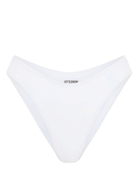  Let's Swim High-waist Bikini Bottoms - White 