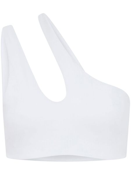  Let's Swim One-shoulder Bikini Top - White 