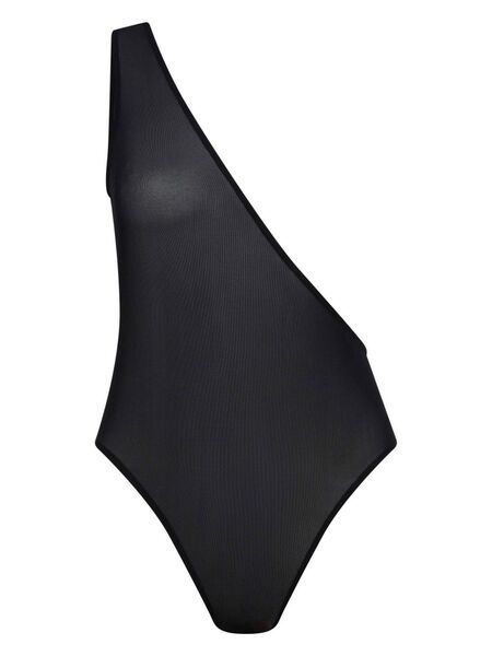  Let's Swim One-shoulder Mesh Swimsuit - Black 