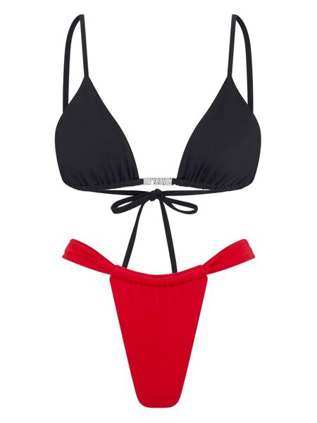  Let's Swim Ruched Bikini Bottoms - Red 