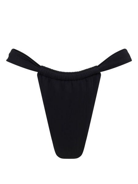  Let's Swim Ruched-detailing Bikini Bottoms - Black 