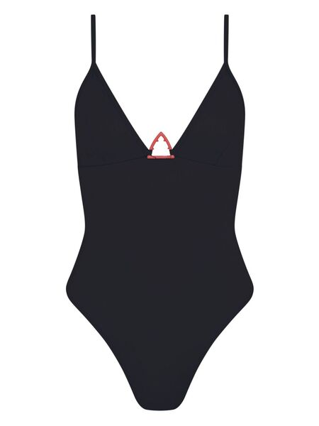  Let's Swim Shark-logo Swimsuit - Black 