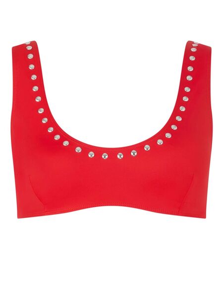  Let's Swim Studded Bikini Top - Red 