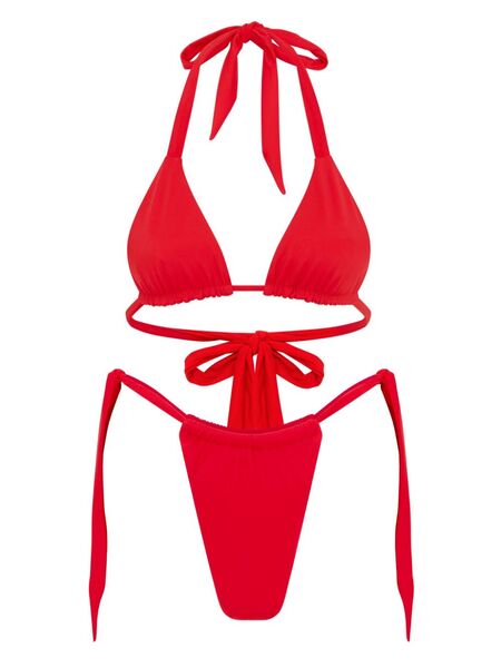  Let's Swim Tie Side Bikini Bottoms - Red 