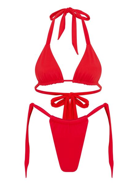  Let's Swim Triangle Bikini Top - Red 