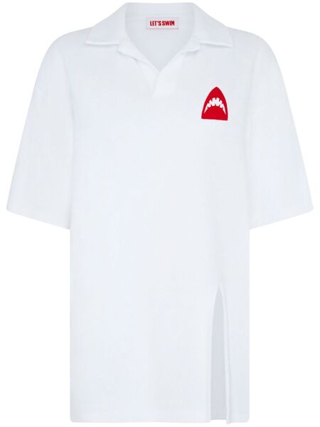  Let's Swim White Shark-logo Mini Dress 