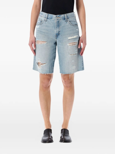  Levi's Baggy Dad Distressed Denim Shorts - Blue 