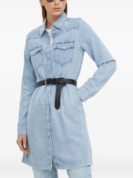  Levi's Buttoned Pocket Denim Dress - Blue 