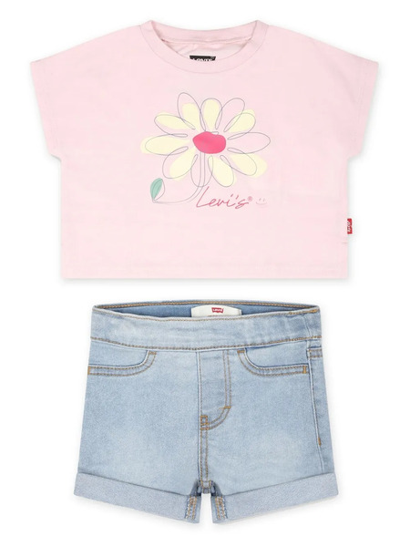  Levi's Kids Mid-rise Denim Shorts - Pink 